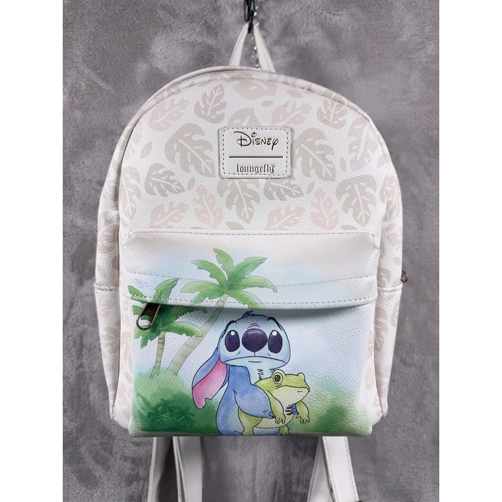 Loungefly Disney Lilo & Stitch Frog Mini Backpack Tropical Floral Purse Bag